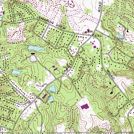 Topographic Map of Carmel Road Park, NC