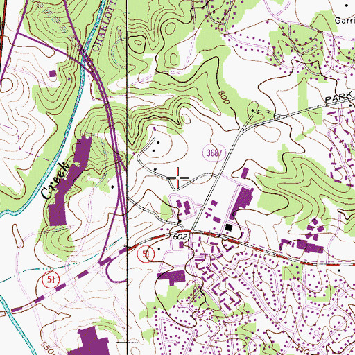 Topographic Map of Carolinas Medical Center Pineville, NC