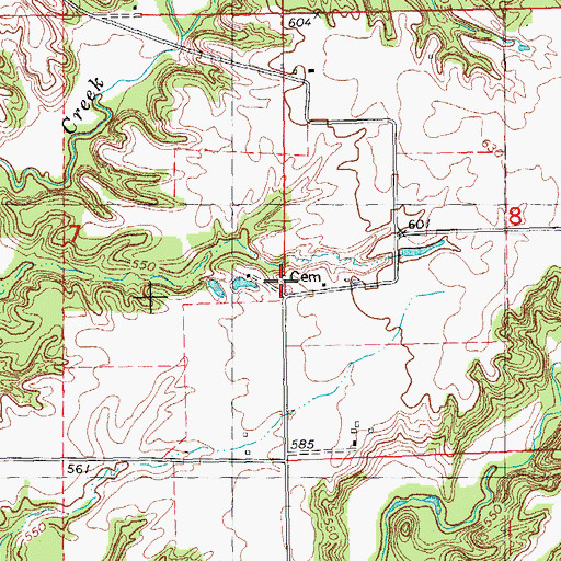 Topographic Map of Hale Cemetery, IL