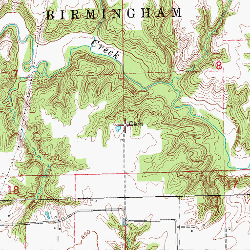 Topographic Map of Davenport Cemetery, IL
