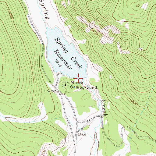 Topographic Map of Spring Creek Dam, CO