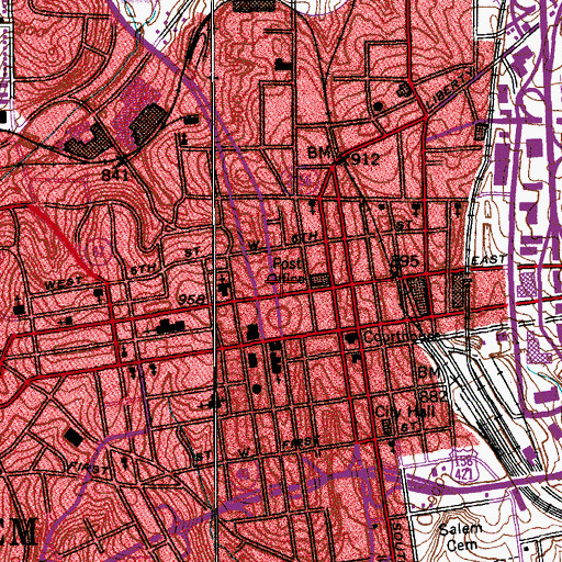 Topographic Map of Benton Convention Center, NC