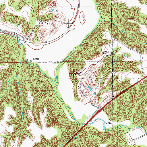Topographic Map of Gorsuch Cemetery, IL