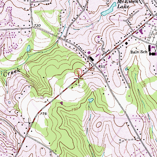 Topographic Map of Public Library of Charlotte and Mecklenburg County - Mint Hill Branch, NC