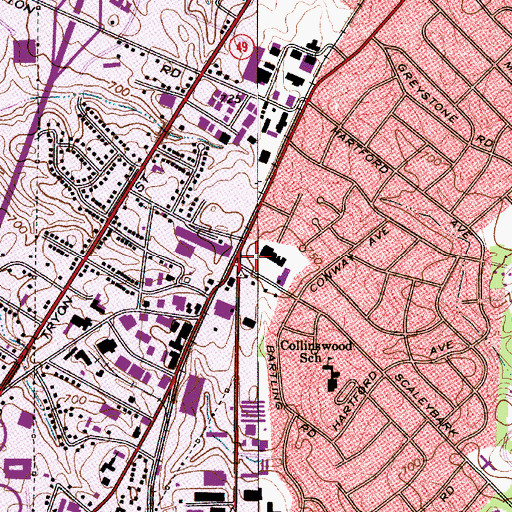 Topographic Map of Public Library of Charlotte and Mecklenburg County - Scaleybark Branch, NC