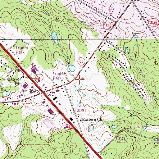 Topographic Map of David W Butler High School, NC