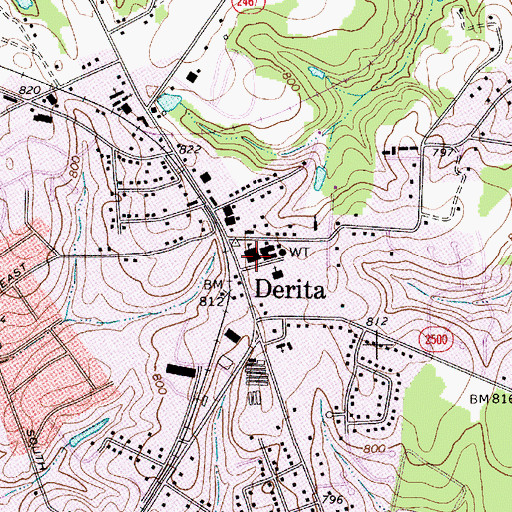 Topographic Map of Derita Alternative School, NC