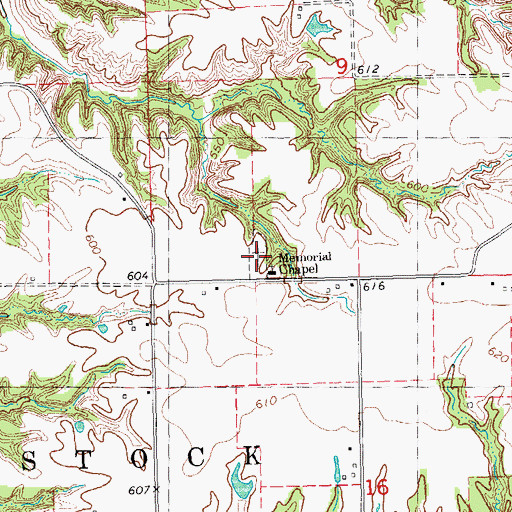 Topographic Map of Palm Cemetery, IL