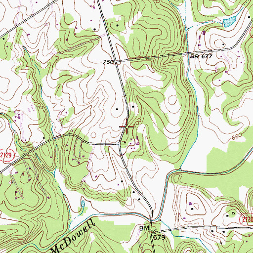 Topographic Map of Francis Bradley Middle School, NC