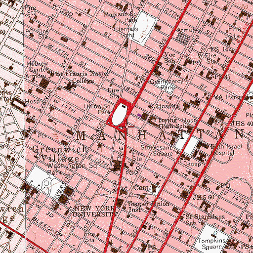 Topographic Map of Beth Israel Medical Center - Phillips Ambulatory Care Center, NY