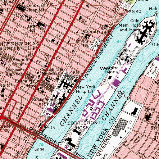 Topographic Map of Hospital for Special Surgery, NY