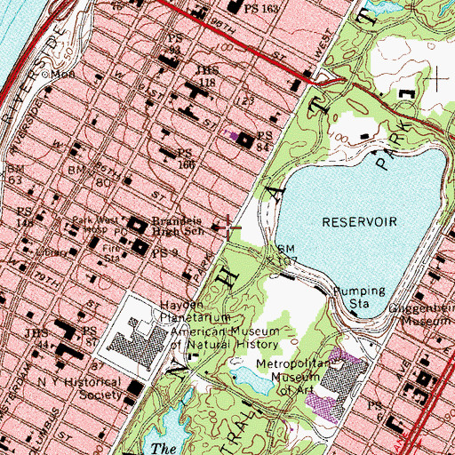 Topographic Map of Columbia Presbyterian Medical Center, NY
