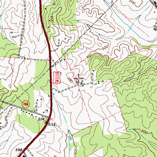 Topographic Map of Lord Fairfax Community College Fauquier Campus, VA