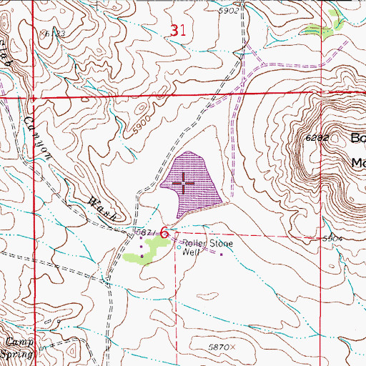 Topographic Map of Slab Canyon Reservoir, CO