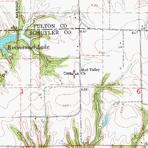 Topographic Map of Old Order Baptist Brethren Cemetery, IL
