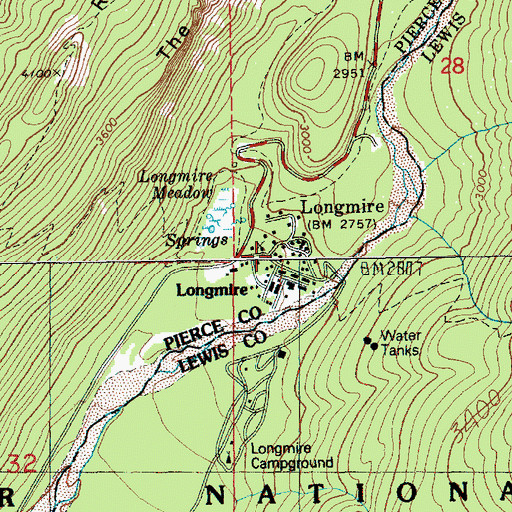 Topographic Map of Longmire Museum, WA
