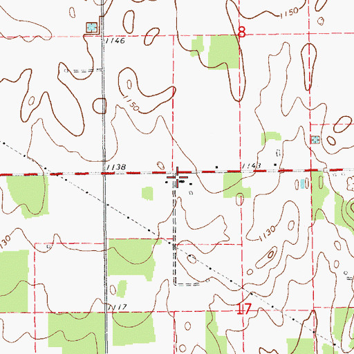 Topographic Map of Zion (historical), OK