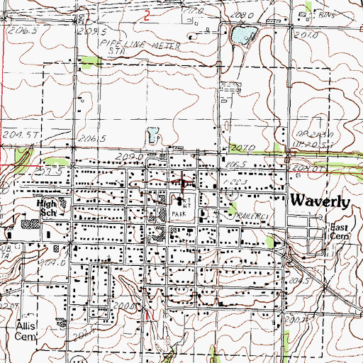 Topographic Map of Christ Lutheran Church, IL