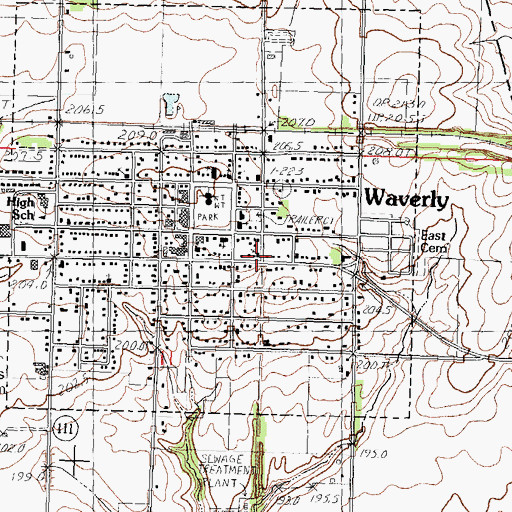 Topographic Map of Saint Sebastian Church, IL