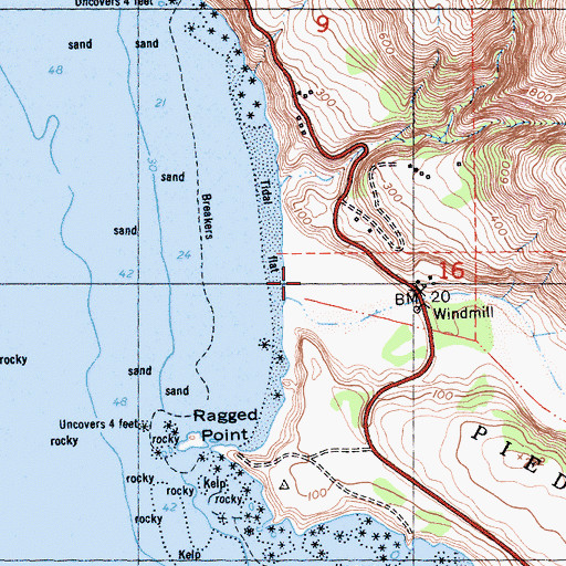Topographic Map of San Carpoforo Valley, CA