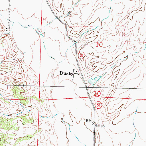 Topographic Map of Dusty, NM