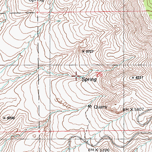 Topographic Map of Sluff Spring, AZ