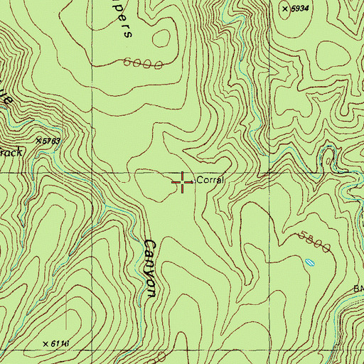 Topographic Map of Juniper Corral, AZ