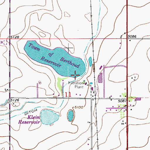 Topographic Map of Berthoud Dam, CO