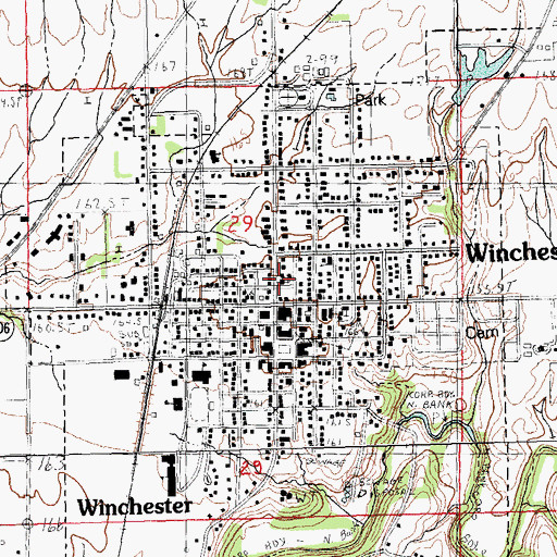 Topographic Map of First Christian Church, IL