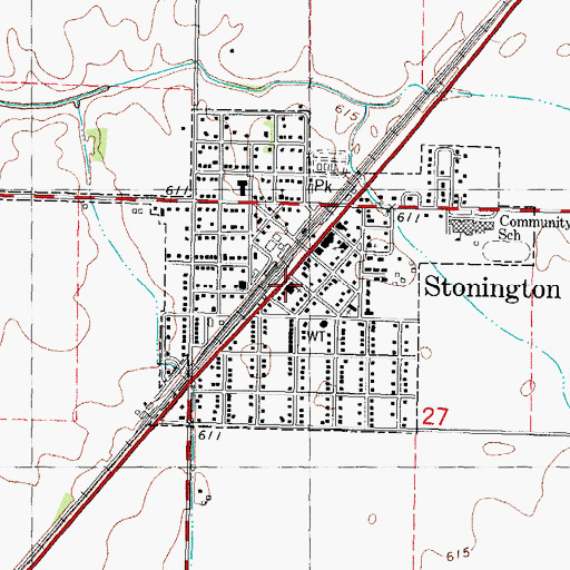 Topographic Map of Joy Assembly Church, IL