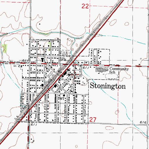 Topographic Map of Stonington United Methodist Church, IL