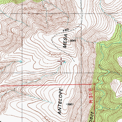 Topographic Map of Whitetail Tank, AZ