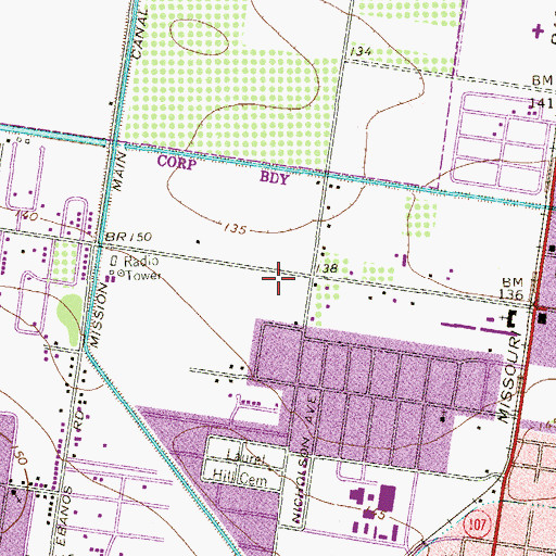 Topographic Map of O'Grady Elementary School, TX