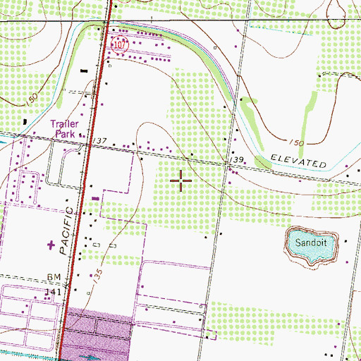 Topographic Map of Veterans Memorial High School, TX