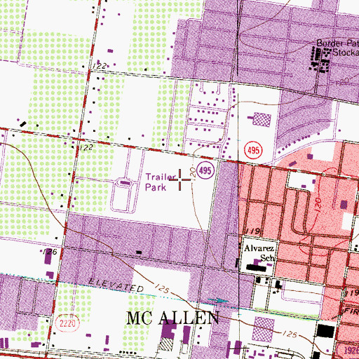 Topographic Map of South Texas Community College, TX