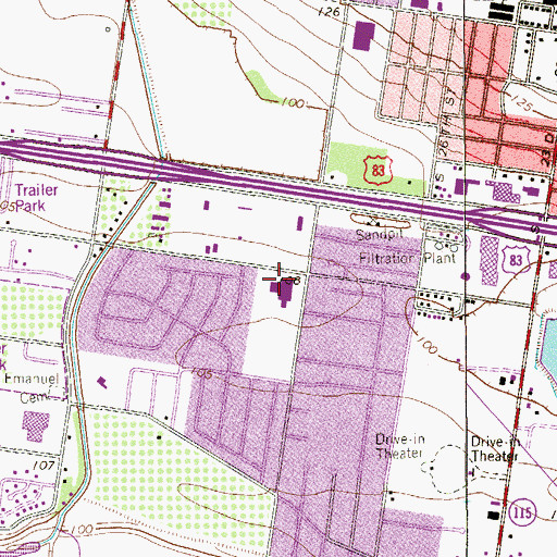 Topographic Map of Escandon Elementary School, TX