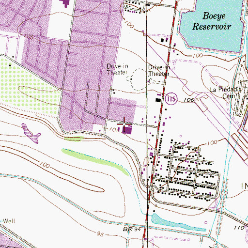 Topographic Map of Bonham Elementary School, TX