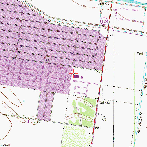 Topographic Map of Roosevelt Elementary School, TX