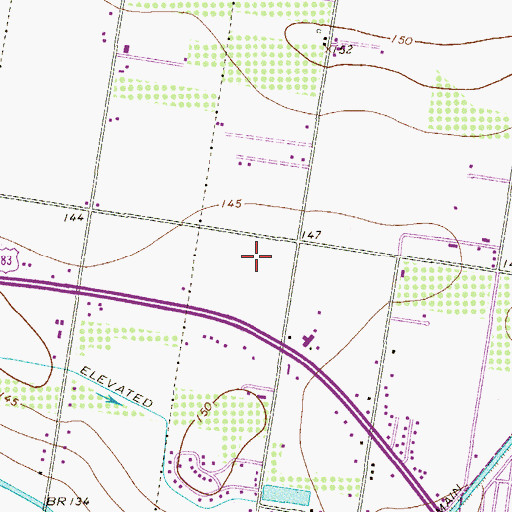 Topographic Map of E B Reyna Elementary School, TX