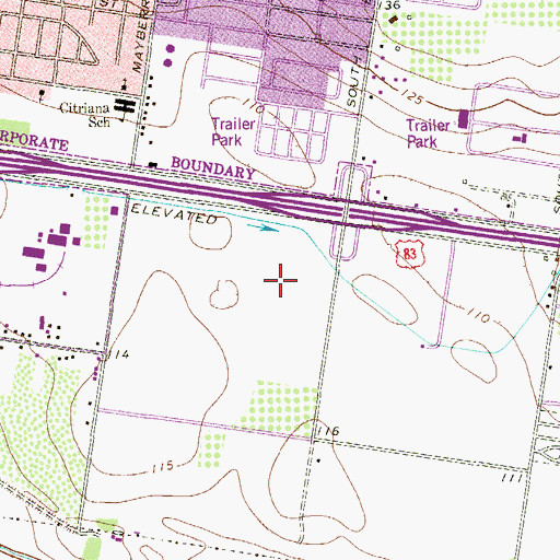 Topographic Map of Mission Regional Medical Center, TX