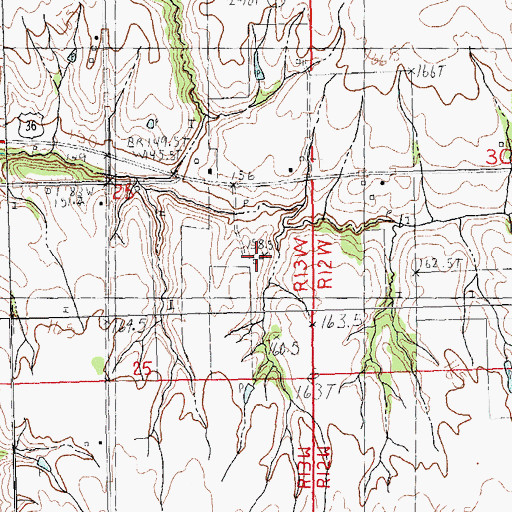 Topographic Map of Scott County Poor Farm (historical), IL