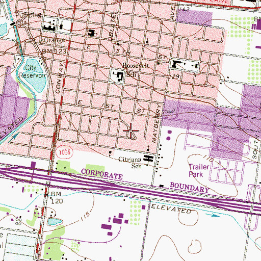 Topographic Map of Baha Park, TX