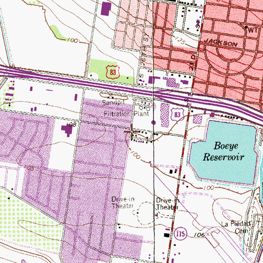 Topographic Map of Jaycee Park, TX