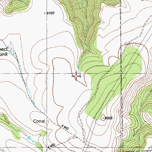 Topographic Map of WS Paint Tank, AZ