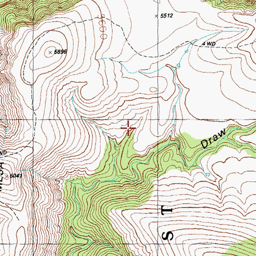 Topographic Map of Red Tank, AZ