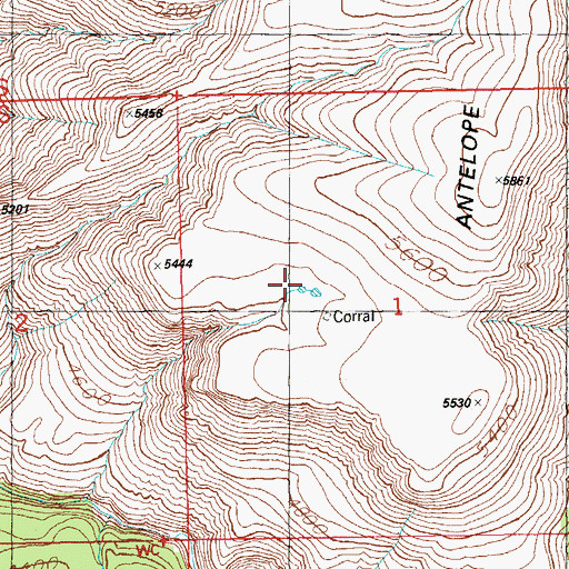 Topographic Map of Antelope Mesa Tank Number One, AZ