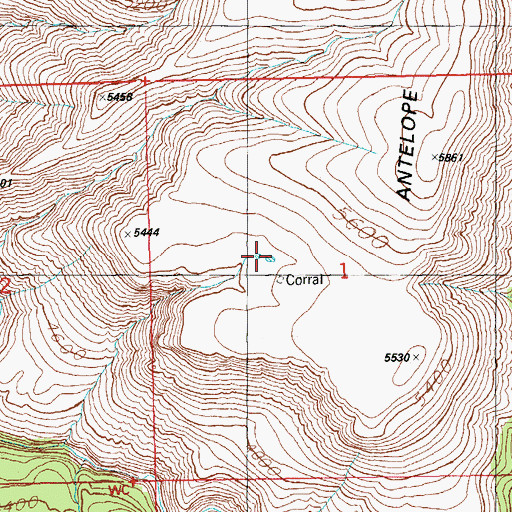 Topographic Map of Antelope Mesa Tank Number Two, AZ