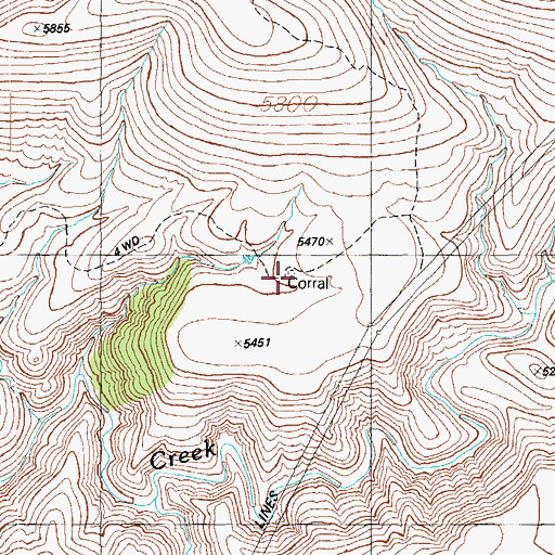 Topographic Map of Horse Range Corral, AZ