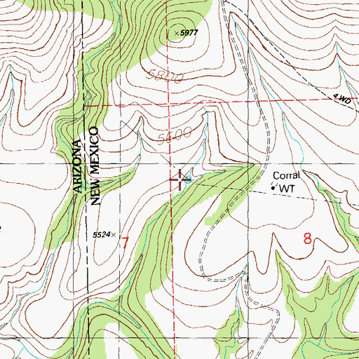 Topographic Map of Corner Tank, NM