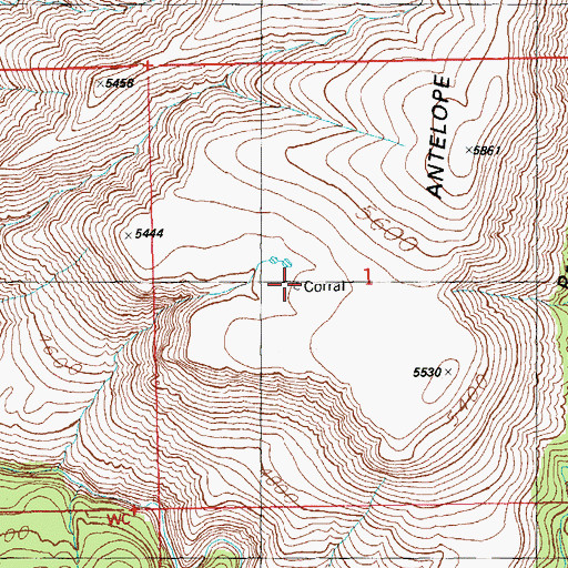 Topographic Map of Arizona Antelope Corral, AZ